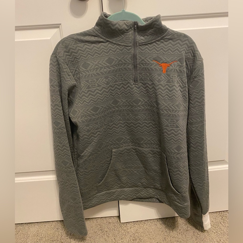 Women's Gameday Couture Gray Texas Longhorns Embossed Quarter-Zip Jacket-L
